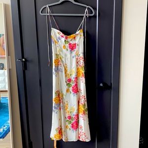 Reformation Floral Midi Sweetheart Dress